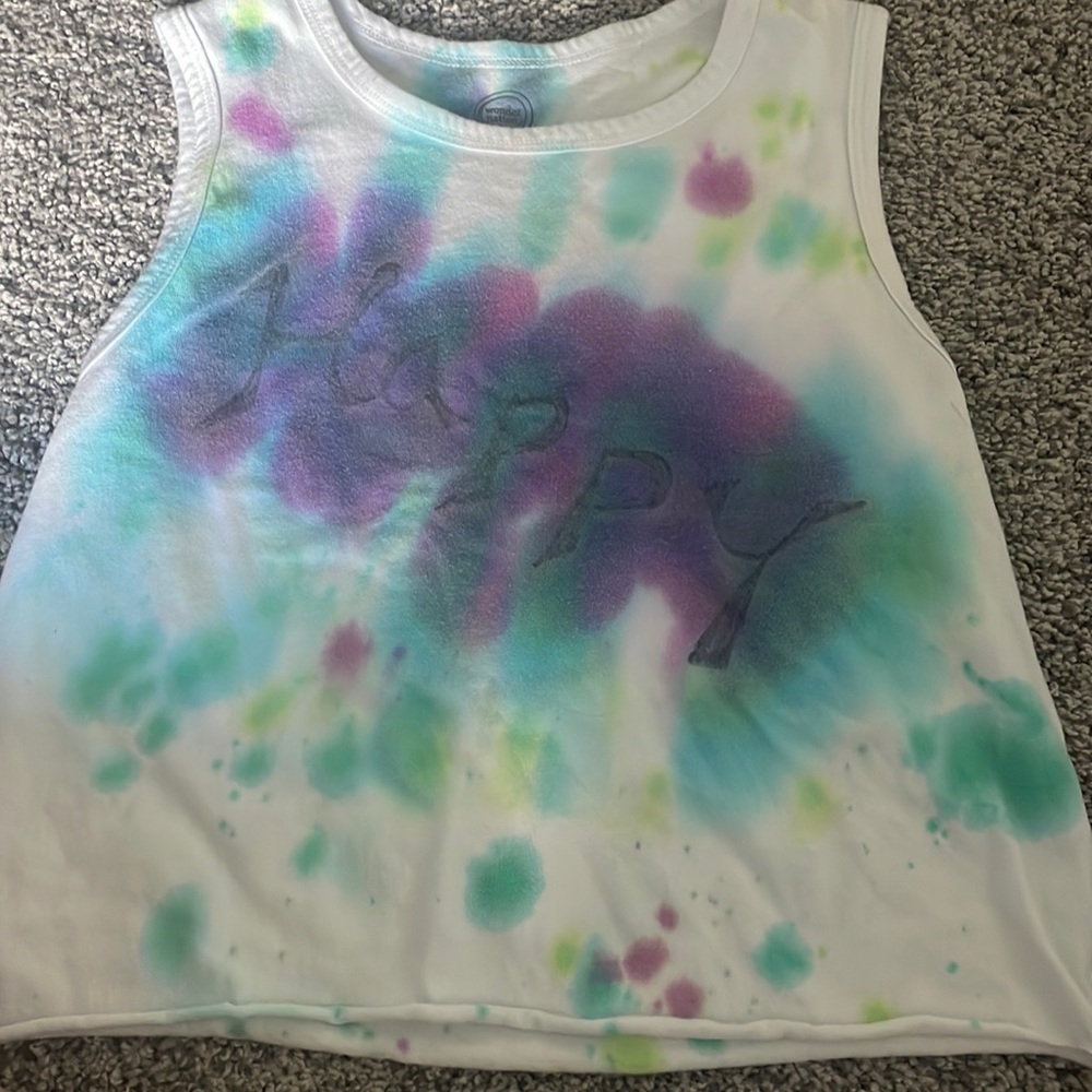 Tie die cropped shirt